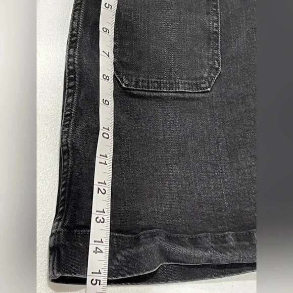 Madewell Stretch Denim A-Line Skirt Women's Size 2 Carbon Black Pockets Mini - Picture 9 of 10